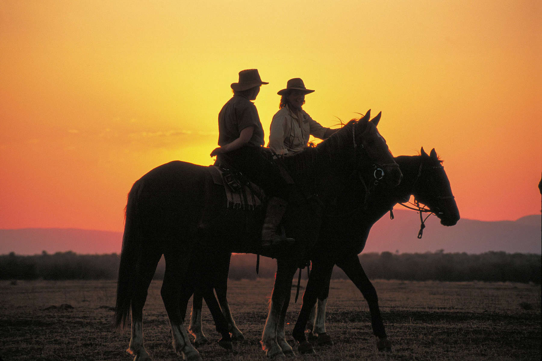 Fin d'un safari à cheval au Botswana